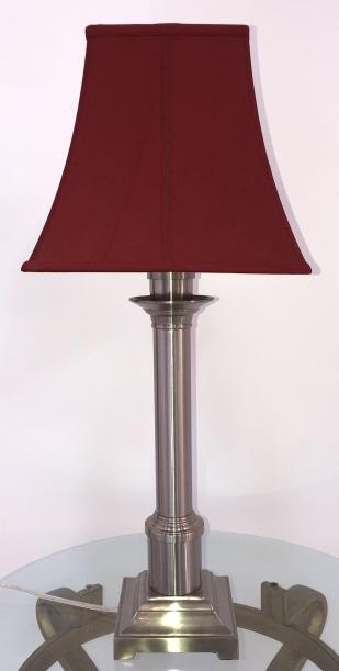 Contemporary Column Form Silver Tone Lamp (1 of 4)