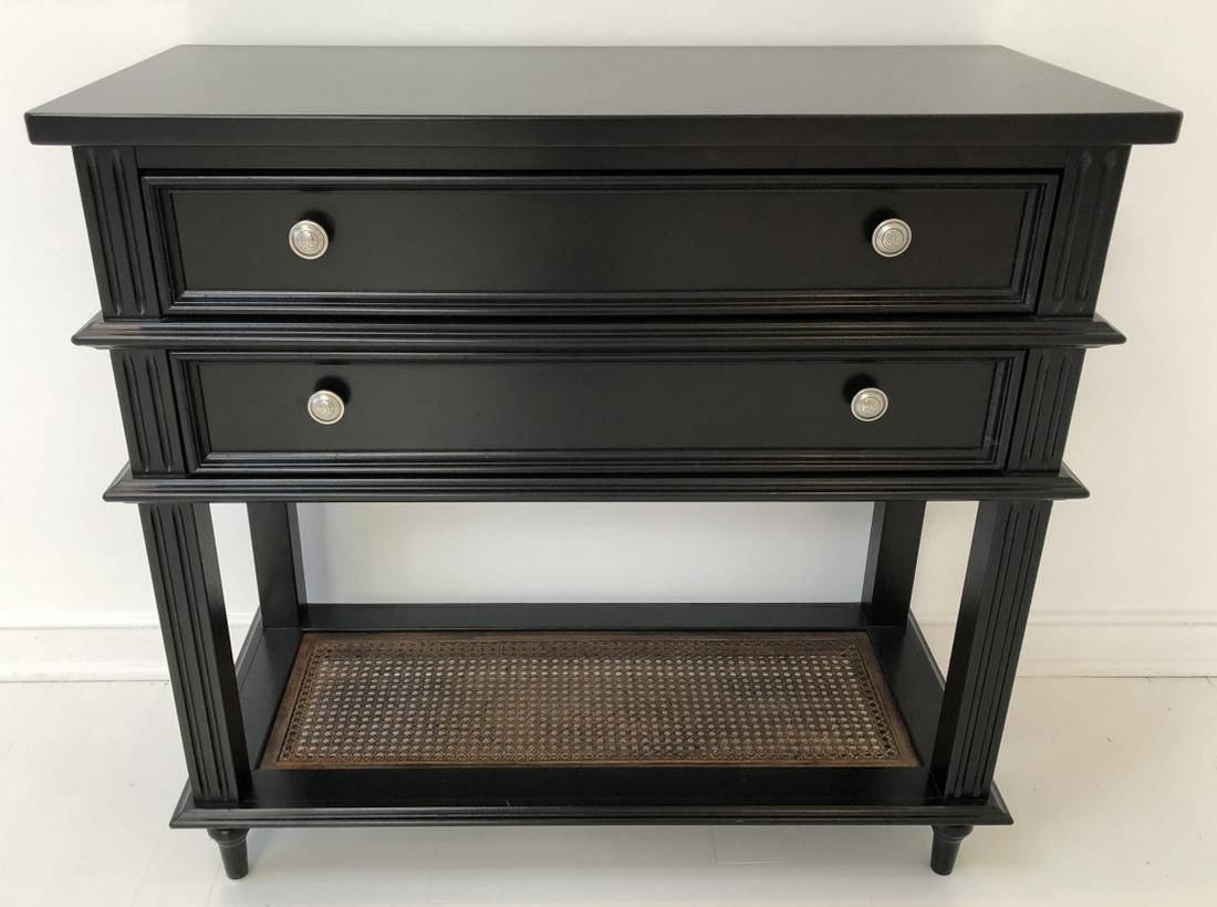 Drexel Heritage Espresso Wood & Caned Console (1 of 5)