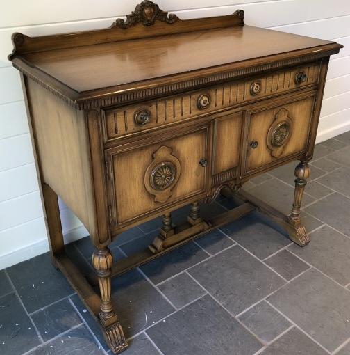 Antique Arts & Crafts Hand Carved Side Board (1 of 5)