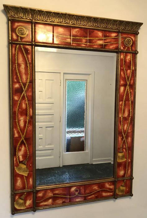 Maitland Smith Hand Painted Tiled Trumeau Mirror (1 of 5)