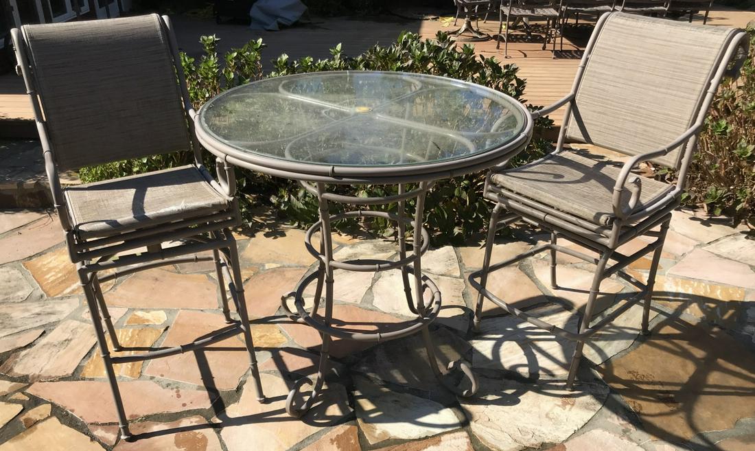 Brown Jordan Cast Aluminum Outdoor Bar Table Set (1 of 4)