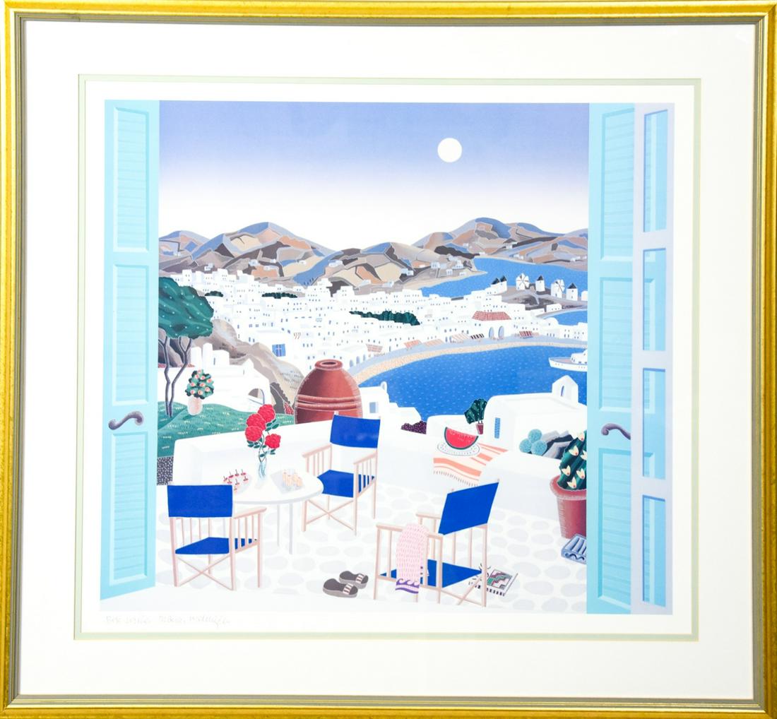 Signed Thomas McKnight "Mykonos Terrace" Print (1 of 9)