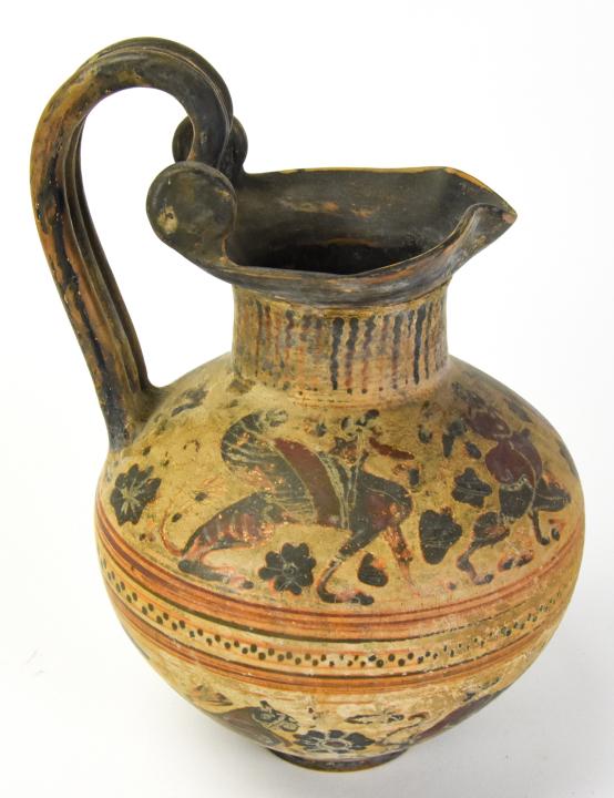 Antique Etruscan Hand Painted Clay Pitcher (1 of 10)