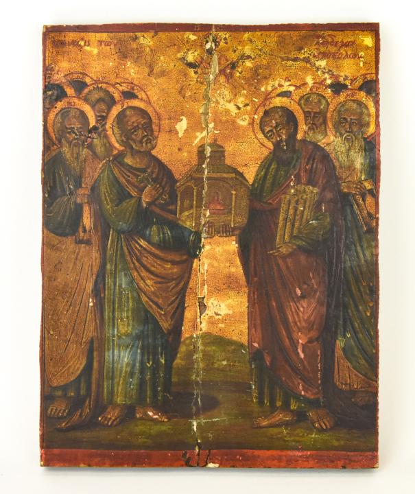 Antique Byzantine Hand Painted Apostle Icon Wood (1 of 9)