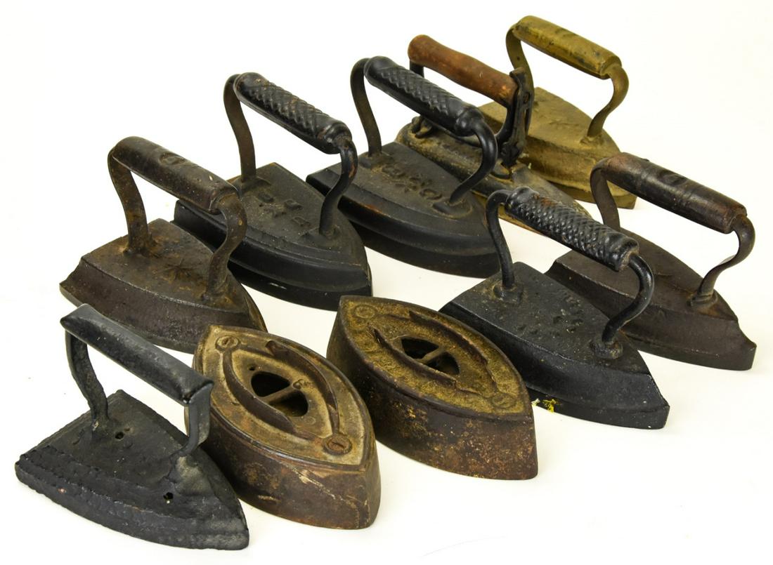 Collection Antique Cast Iron Textile Hand Irons (1 of 6)