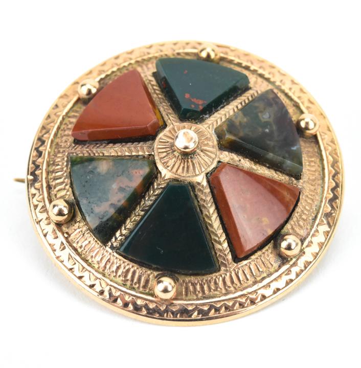 Antique 19th C Scottish 9KT Gold Brooch (1 of 5)