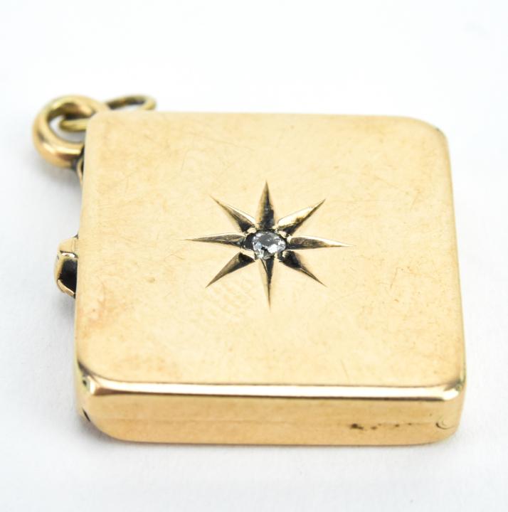 Antique 19th C 10KT Gold & Diamond Locket (1 of 6)