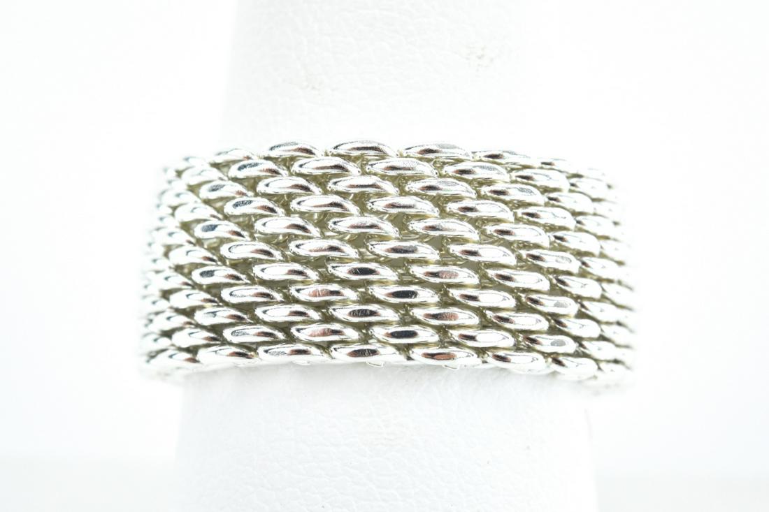 Vintage Tiffany & Co Sterling Mesh Ring (1 of 6)