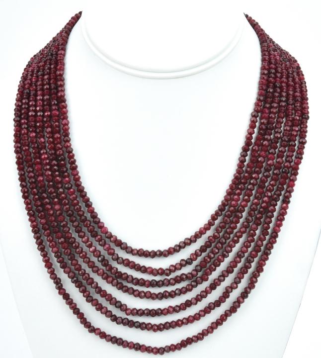 400 Carats Ruby Necklace w Seven Graduated Strands (1 of 6)