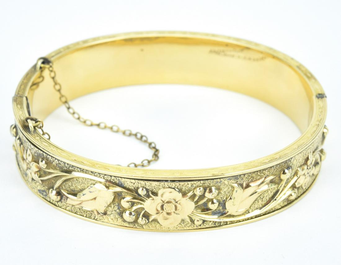Antique Repousse Gold over Sterling Bracelet (1 of 7)