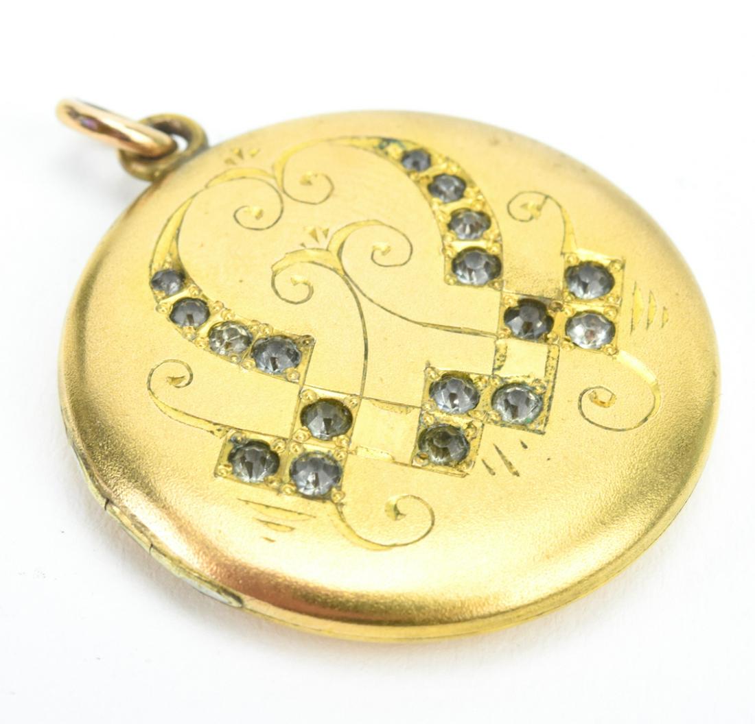 Antique 19th C Scrollwork & Paste Locket (1 of 7)