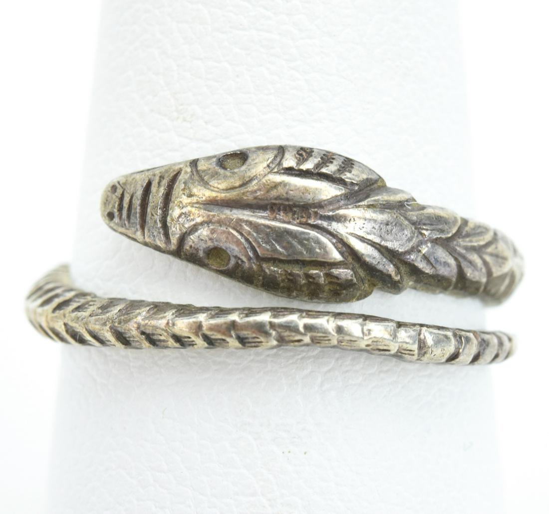 Vintage Sterling Silver Snake Motif Ring (1 of 6)