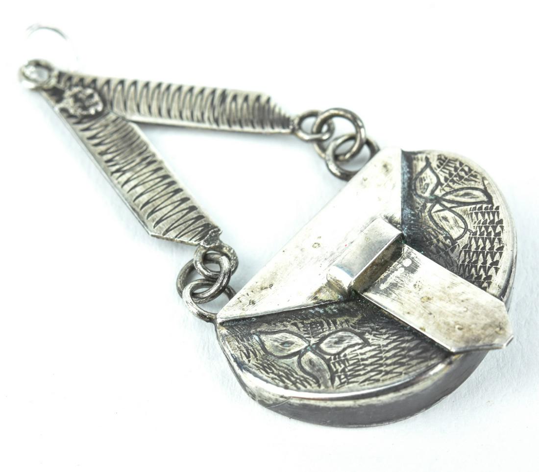 Antique C 1900 Sterling Silver Purse Pendant (1 of 5)