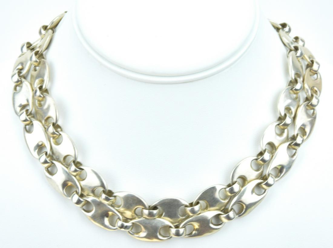 Vintage Robert Lee Morris Mariners Link Necklace: Vintage Robert Lee Morris Mariners Link Necklace. Signed and hallmarked. Measures 16 inches in length.