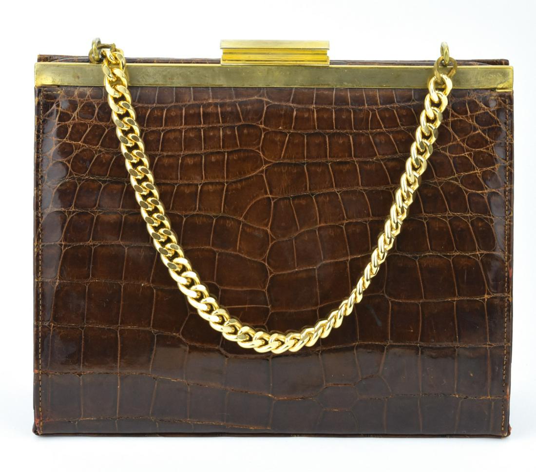Vintage French Crocodile Ladies Purse (1 of 8)