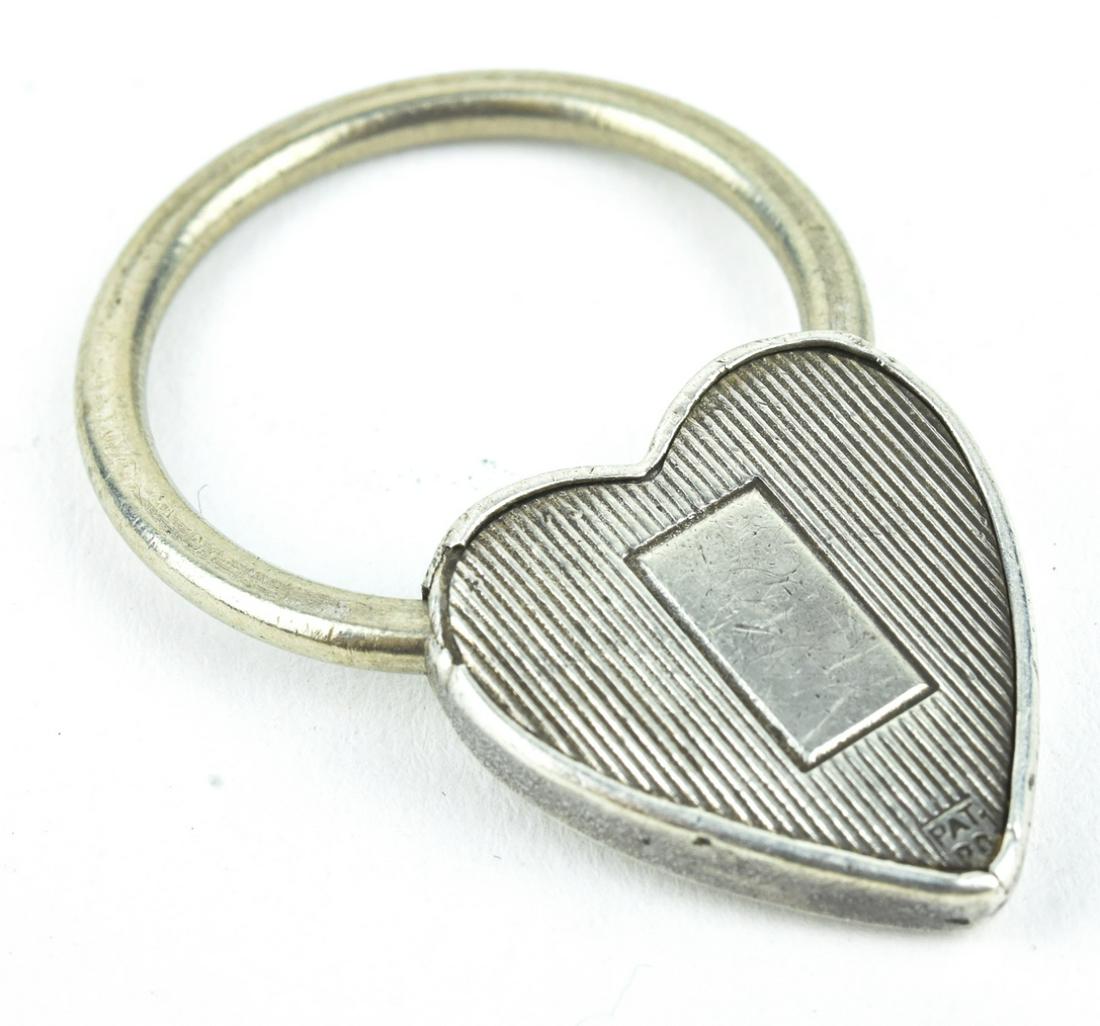 Antique Art Deco Sterling Heart Charm Padlock (1 of 6)