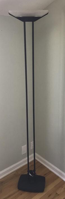 Contemporary Glass & Black Metal Floor Lamp (1 of 2)