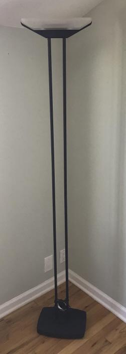 Contemporary Modern Glass & Black Metal Floor Lamp (1 of 2)