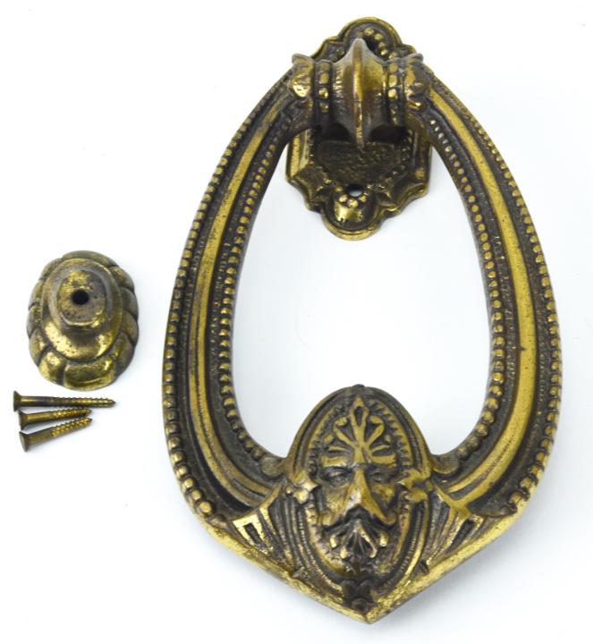 Antique 19th C Figural Door Knocker w Gargoyle (1 of 6)