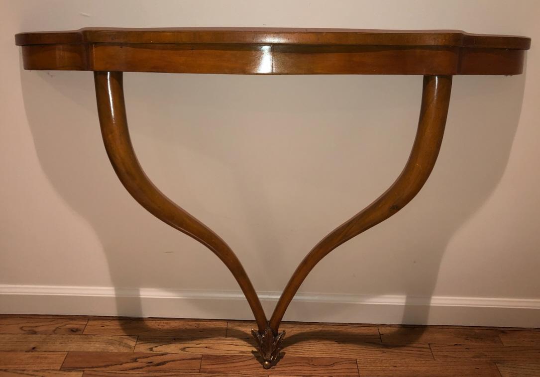 Biedermeier Fruit Wood Wall Hung Demi Lune (1 of 2)