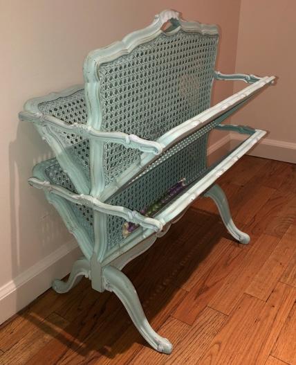 French Provencal Caned 2 Tier Magazine Rack (1 of 3)