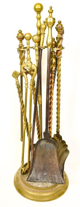 Collection Antique Brass Fireplace Tools (1 of 7)
