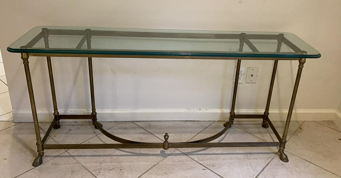 La Barge Hollywood Regency Brass Console Table (1 of 5)