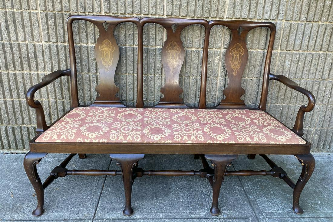 Chippendale Style Mahogany Hall Bench (1 of 9)