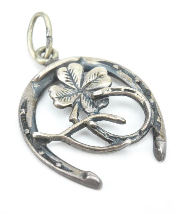 Antique Sterling Silver Lucky Charm Pendant (1 of 5)