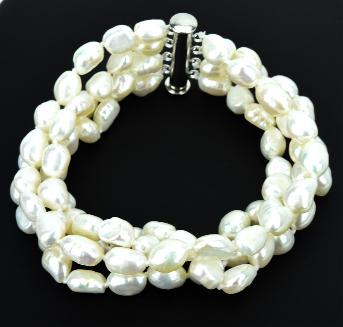 Four Strand Hand Knotted Baroque Pearl Bracelet (1 of 7)