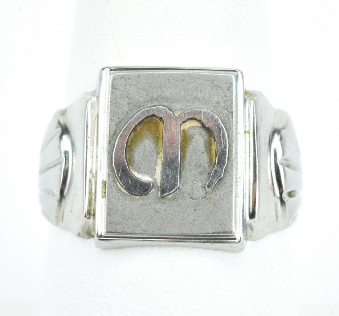 Art Deco Style Sterling Signet Ring (1 of 5)