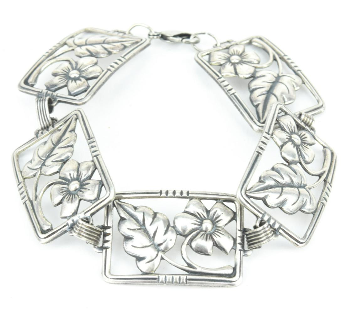 Vintage Sterling Silver Panel Bracelet (1 of 7)