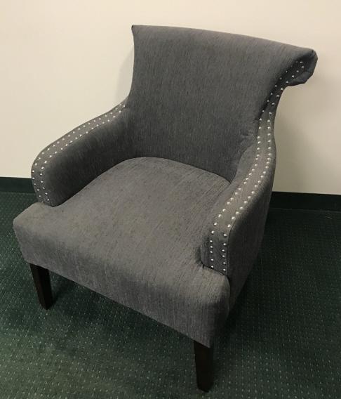Contemporary Modern Upholstered Armchair w Studs (1 of 3)