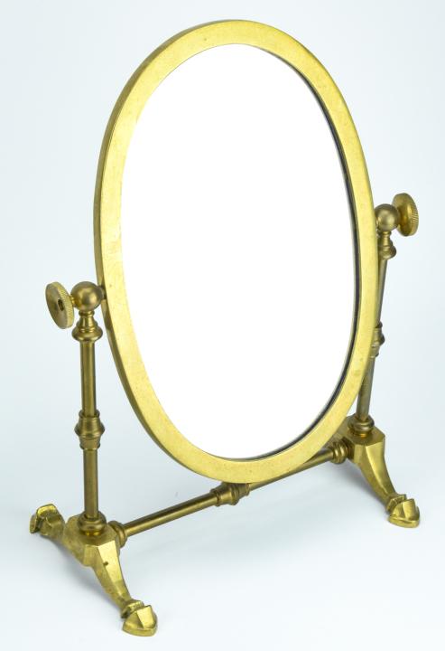 English Style Brass Cheval Form Table Top Mirror (1 of 8)