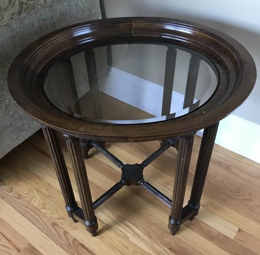 Hollywood Regency Style Glass Top End Table (1 of 3)