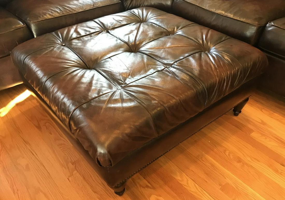 Contemporary Tufted Leather Ottoman by Bernhardt (1 of 4)