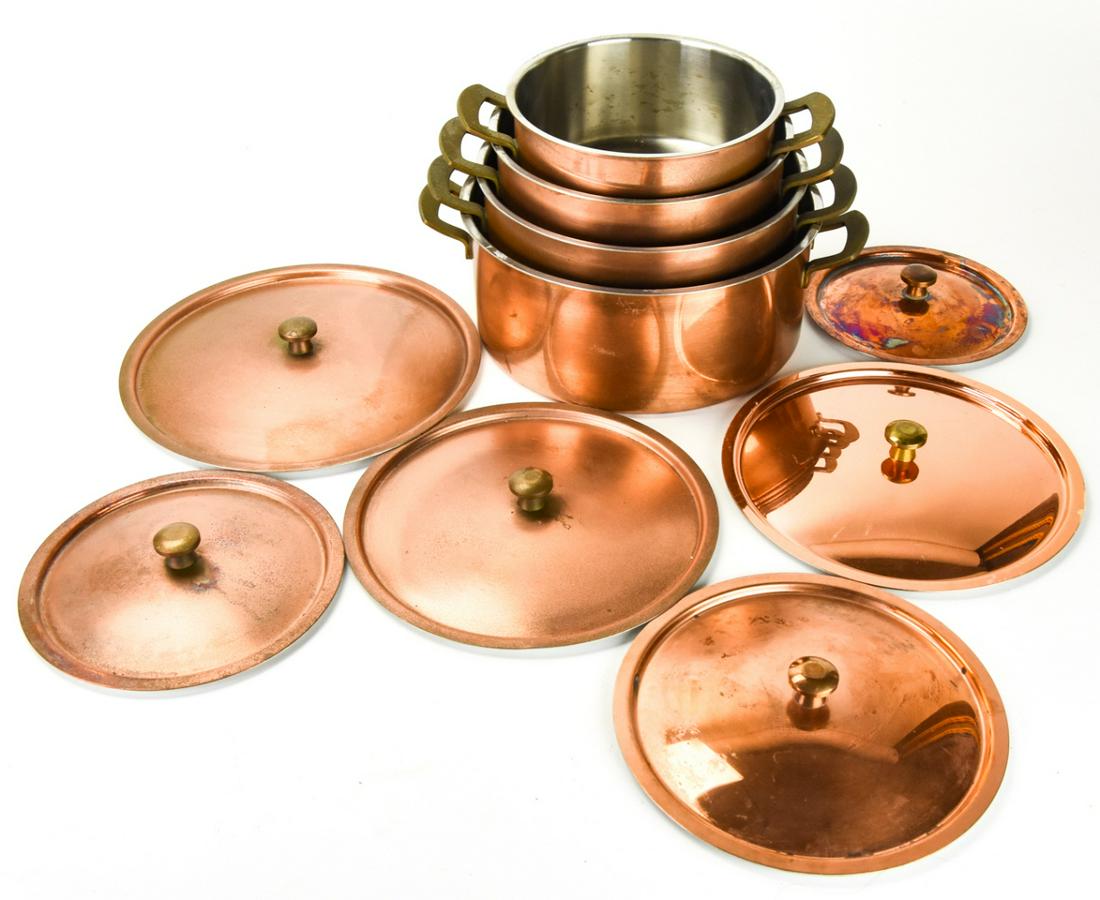 Vintage Sambonet Copper Stainless Sauce Pans (1 of 8)