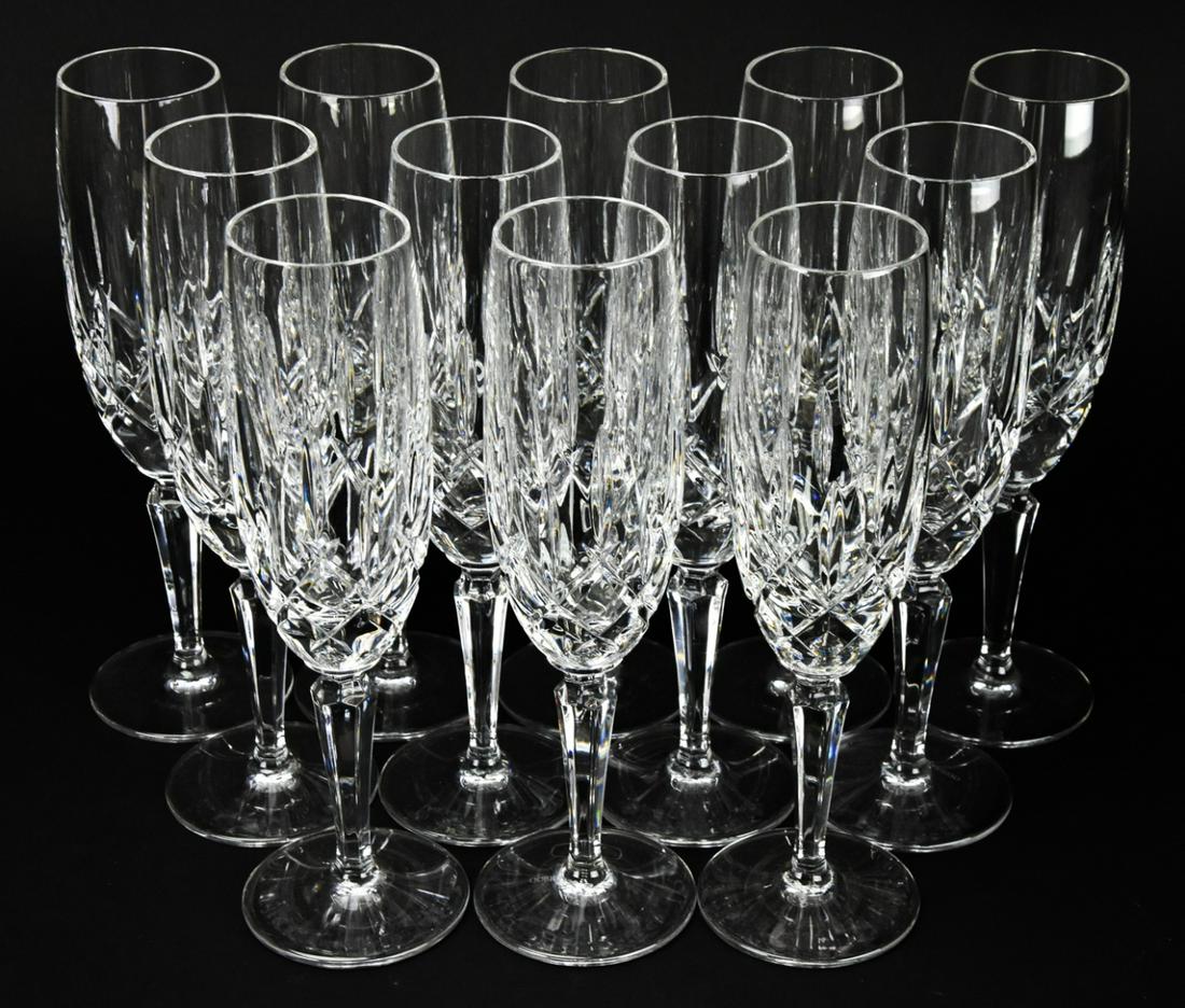 12 Gorham Crystal Long Stem Champagne Glasses (1 of 8)