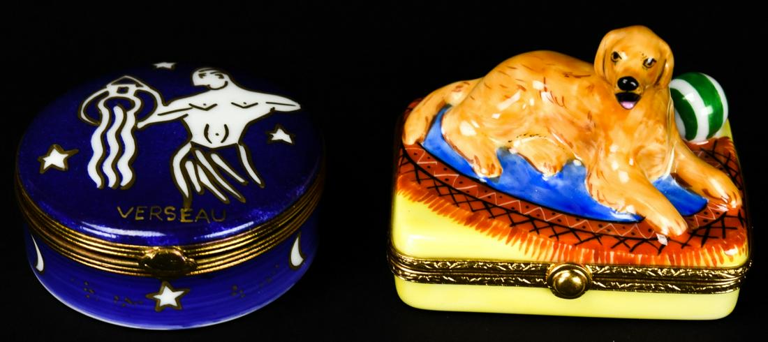 2 Limoges Porcelain Hand Painted Hinged Boxes (1 of 8)