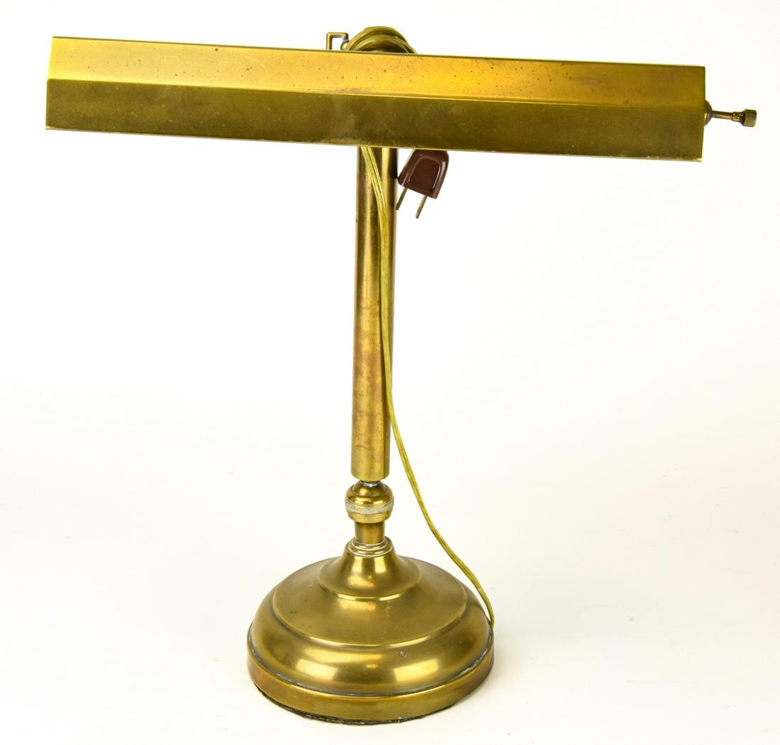 Vintage Solid Brass Library Table Lamp (1 of 8)