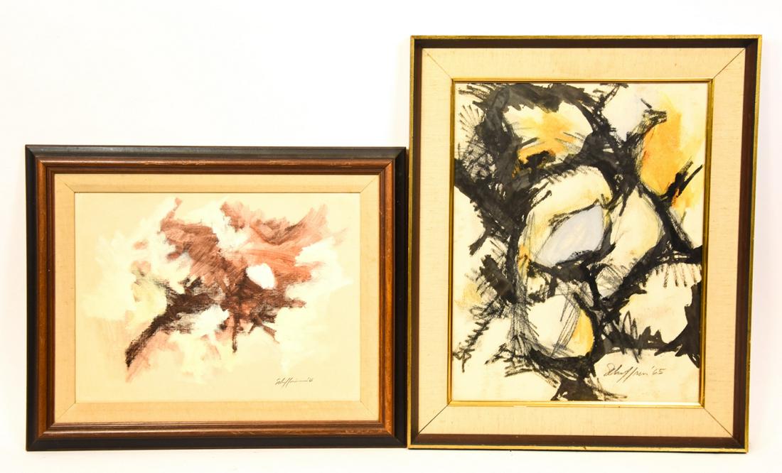 Signed Abstract Expressionist Painting & Drawing (1 of 9)