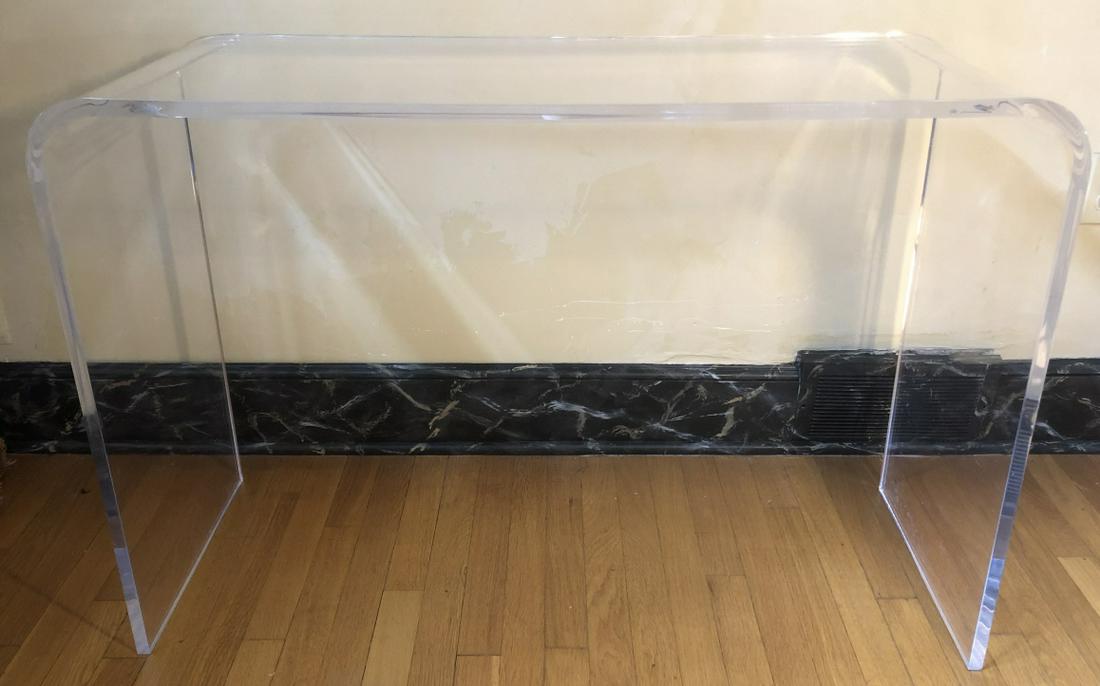 Contemporary Bent Lucite Console or Sofa Table (1 of 5)