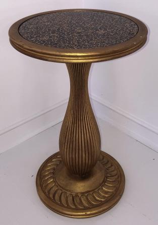 Gilt Carved Side Table w Painted Mirrored Top (1 of 4)
