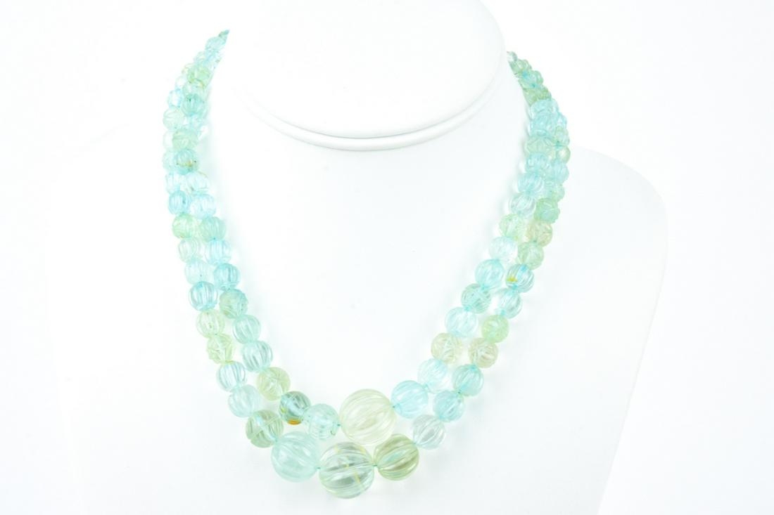 Vintage Indian Hand Carved Aquamarine Necklace (1 of 6)