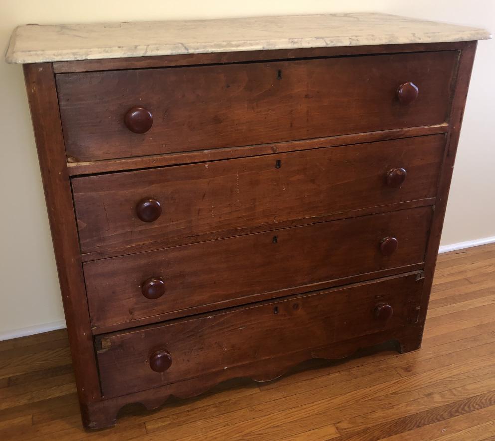 Antique Pine Dresser w Painted Faux Marble Top (1 of 3)