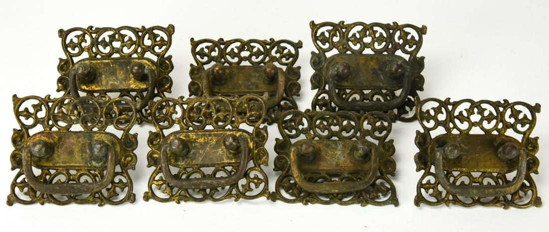 Collection Antique Brass Salvage Drawer Pulls (1 of 7)