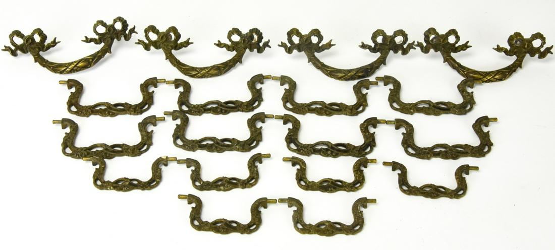 Collection Antique Brass Salvage Drawer Pulls (1 of 8)