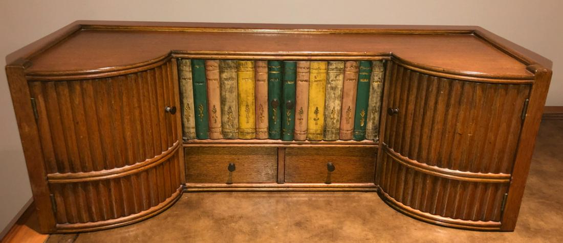 Vintage Desk Top Tambour Door Carved Secretary (1 of 6)