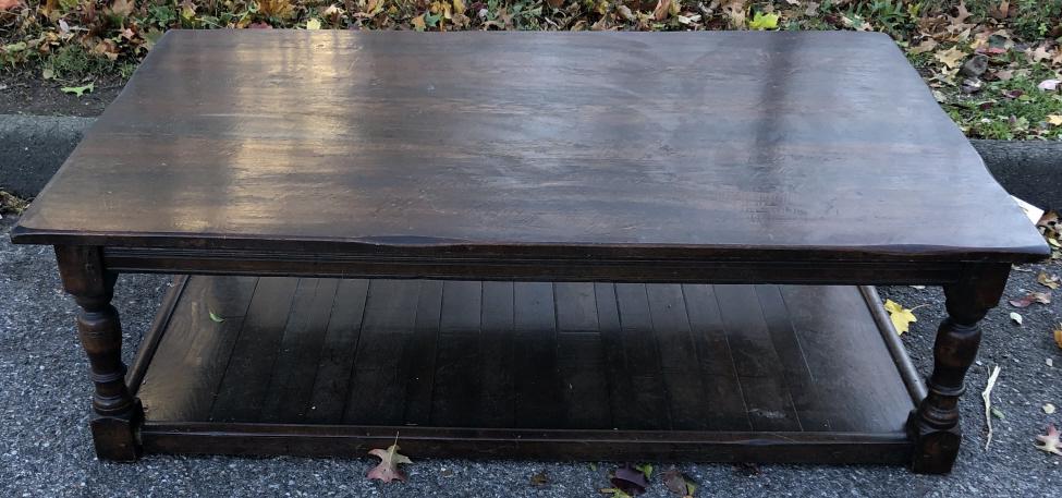 Country Style 2 Tier Stained Pine Coffee Table (1 of 5)