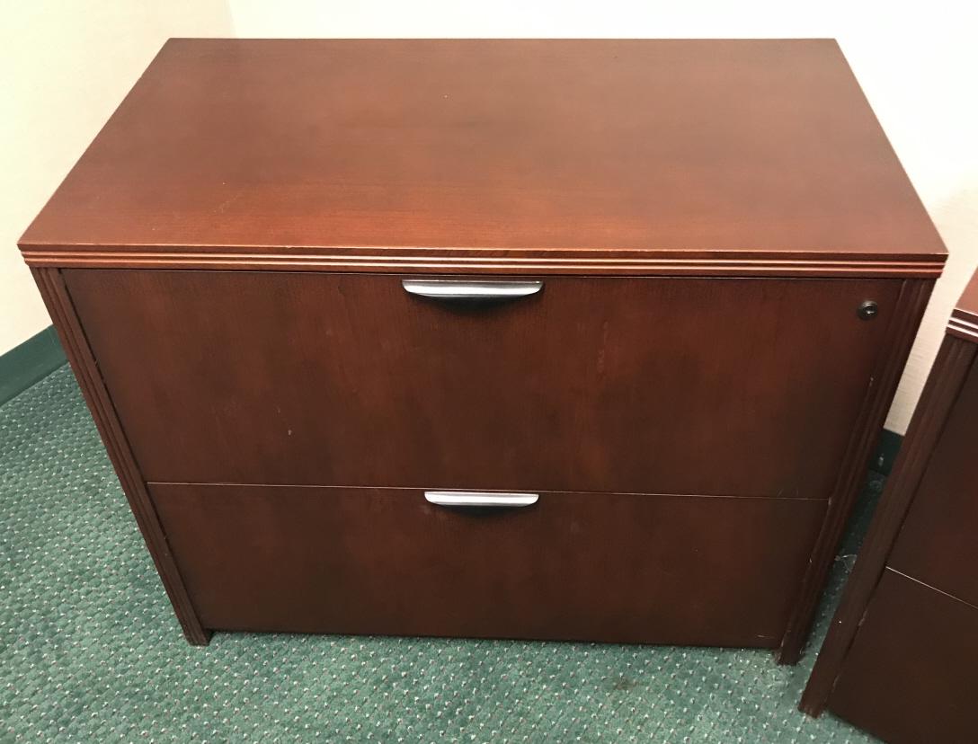Contemporary Mahogany Tone Filing Cabinet (1 of 4)